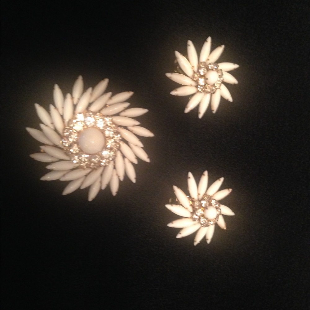Judy Lee vintage brooch and earrings
